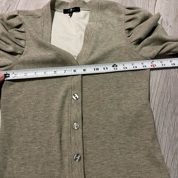 7 for All Mankind puff sleeve cardigan S - Picture 5 of 8